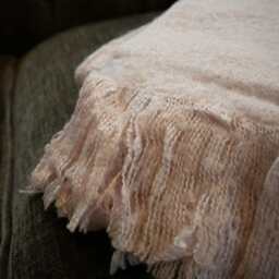Sophia Faux Mohair Throw - Baby Pink - Lime Lace - thumbnail 3