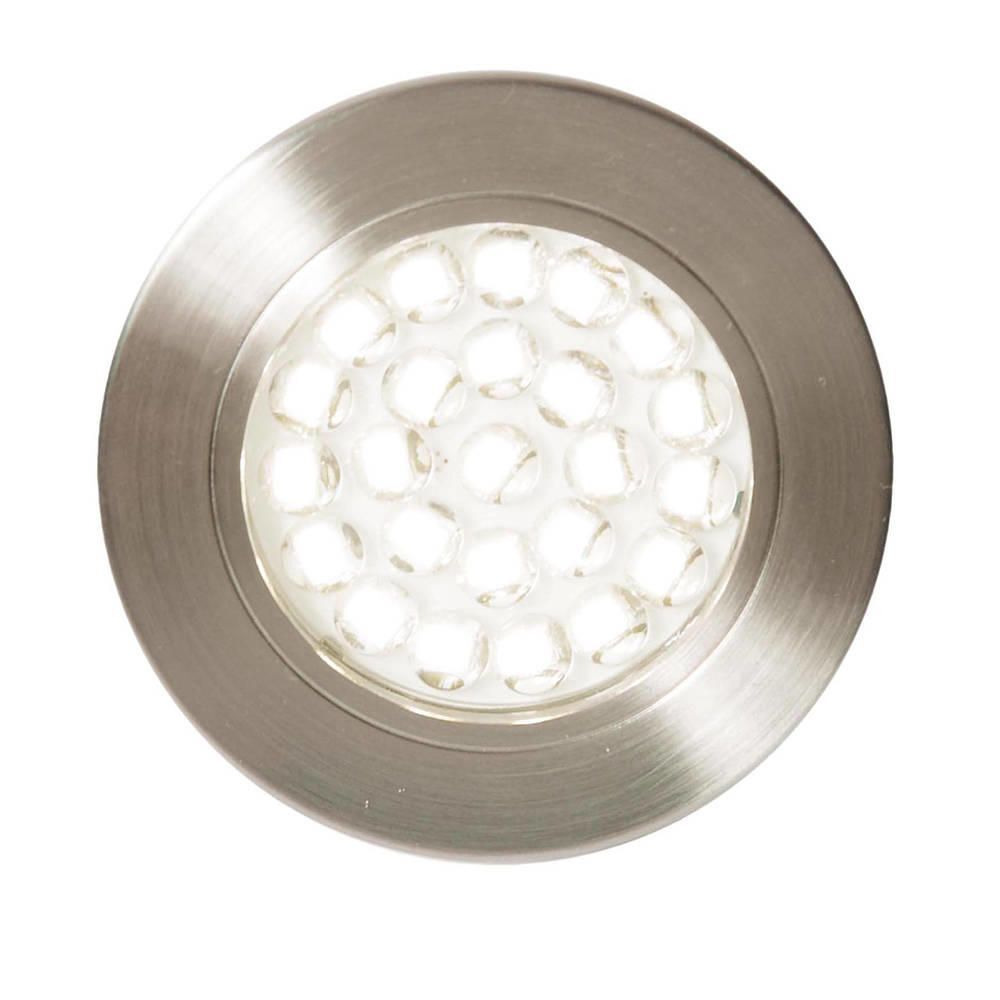 Charles Circular Recessed Warm White LED Under Kitchen Cabinet Light - Satin Nickel