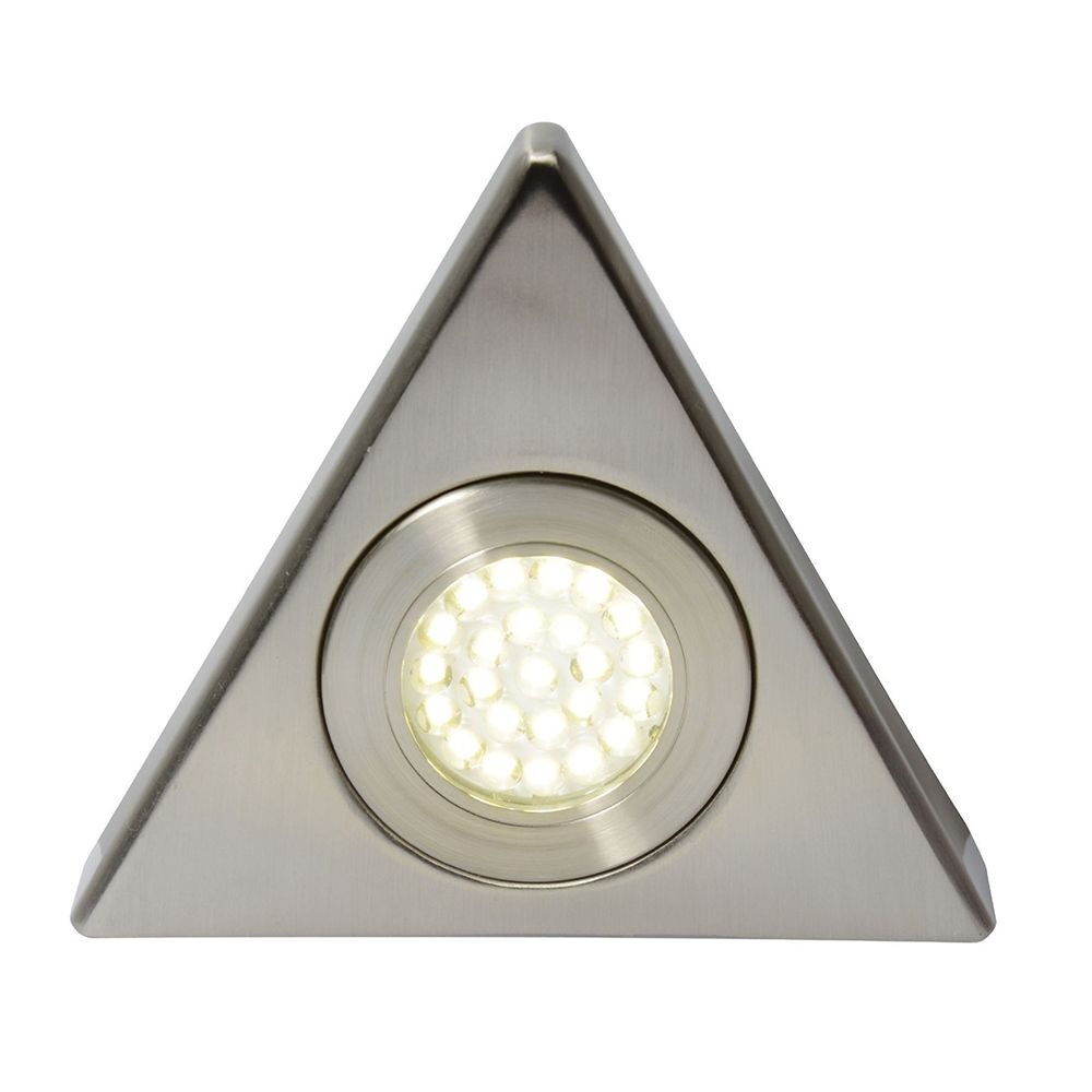 Scott Triangular Warm White LED Under Kitchen Cabinet Light - Satin Nickel
