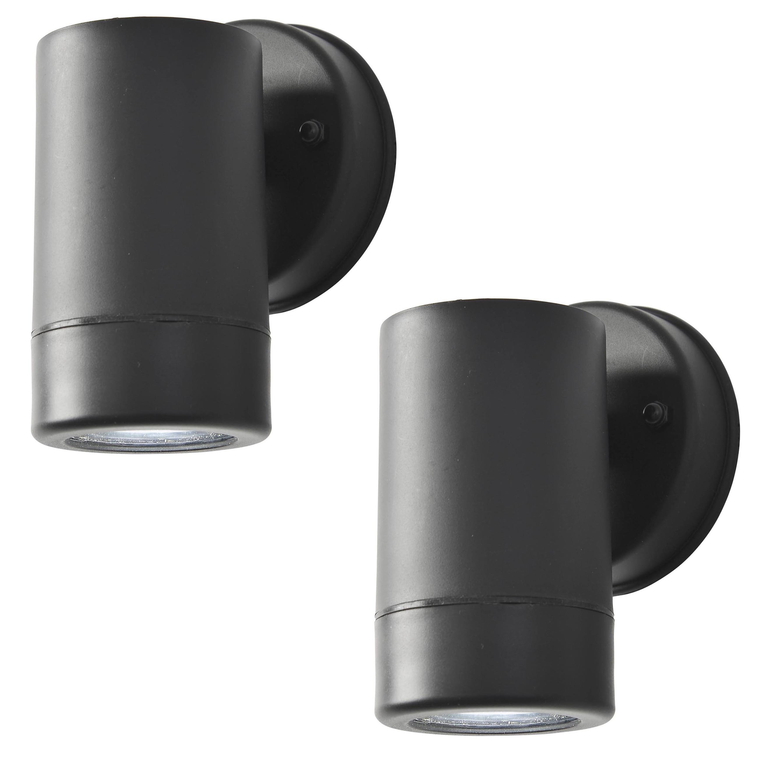 2 Pack of Hahn Outdoor Polycarbonate LED Single Up Or Down Wall Light - Black