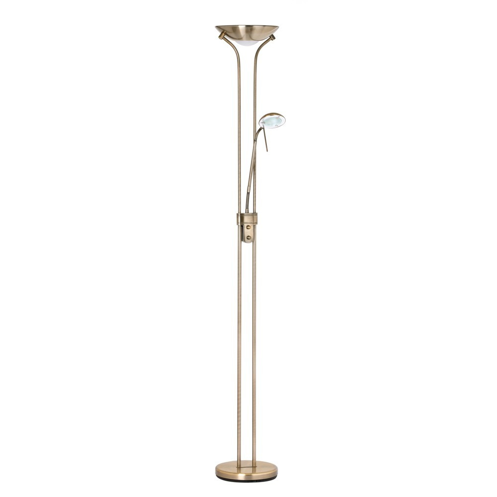 Mother and Child 2 Light Floor Lamp with Bulbs - Antique Brass