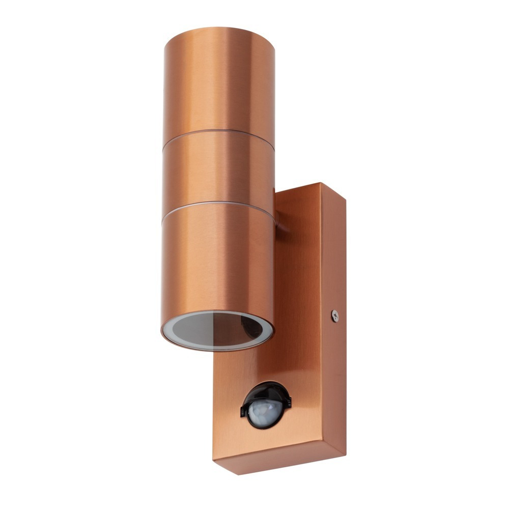 Kenn Outdoor 2 Light Wall Light with PIR Sensor - Copper