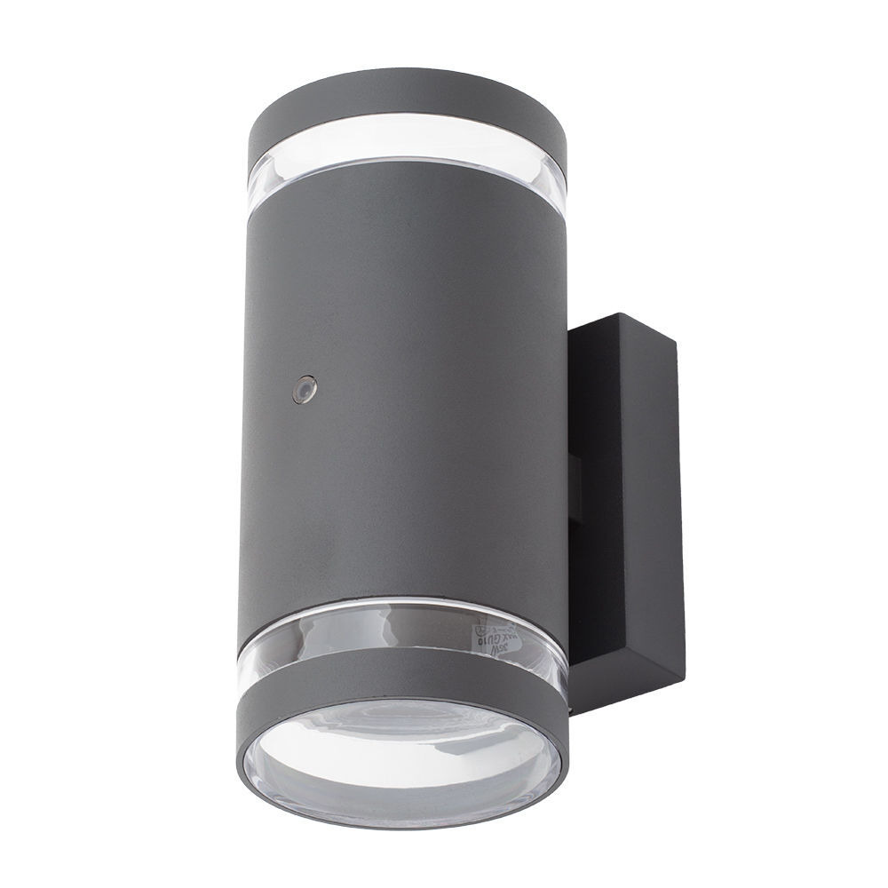 Helo Outdoor 2 Light Wall Light with Photocell - Anthracite