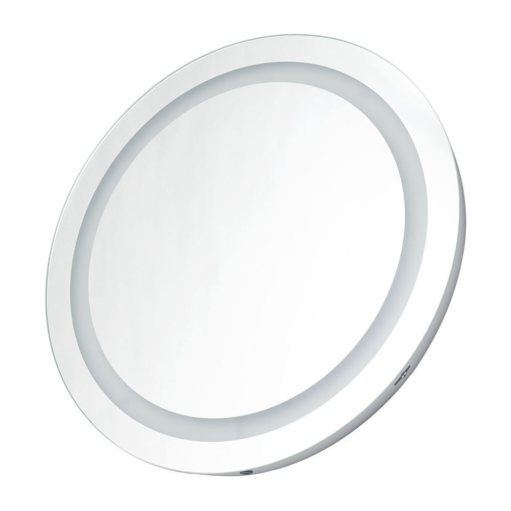 Tay LED Circular Bathroom Mirror Wall Light - Silver