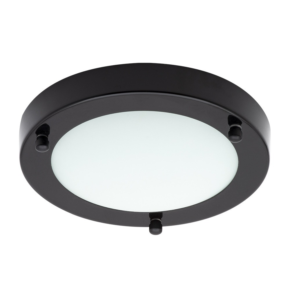 Mari Small Flush Bathroom Ceiling Light - Satin Black