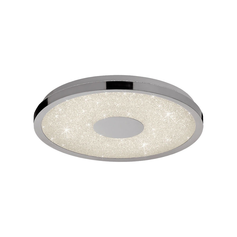 Visconte Spirale Flush 38cm LED Remote Control Ceiling Light - Chrome