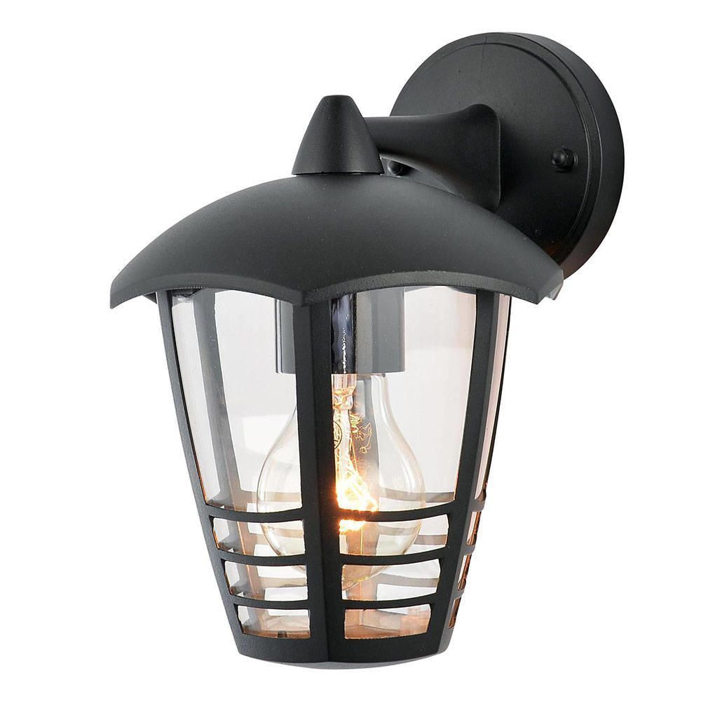 Francis Outdoor 1 Light Die Cast Curved Wall Lantern - Black