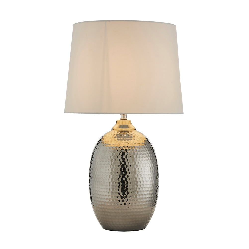 Clint Hammered Metallic Table Lamp - Silver