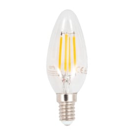 5 Pack of 4.5 Watt LED E14 Small Edison Screw Filament Candle Bulb - Warm White - thumbnail 2