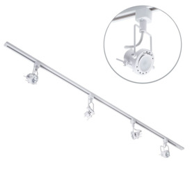 2 metre Track Light Kit with 4 Greenwich Heads and LED Bulbs - White
