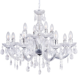 Marie Therese 12 Light Dual Mount Chandelier - Chrome with LED Bulbs - thumbnail 3