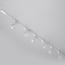2 metre Track Light Kit with 6 Greenwich Heads and LED Bulbs - White - thumbnail 2