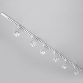 2 metre Track Light Kit with 6 Greenwich Heads and LED Bulbs - White - thumbnail 3