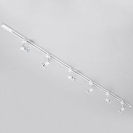 2 metre Track Light Kit with 6 Harlem Heads and LED Bulbs - White - thumbnail 3
