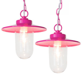 2 Pack of Vancouver 1 Light Outdoor Lantern Pendants - Pink - thumbnail 1