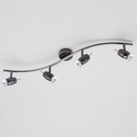 Frank 4 Light Wavy Ceiling Spotlight Bar with Free LED's - Black Nickel - thumbnail 3