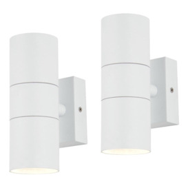 2 Pack of Kenn 2 Light Up and Down Outdoor Wall Light - White - thumbnail 1