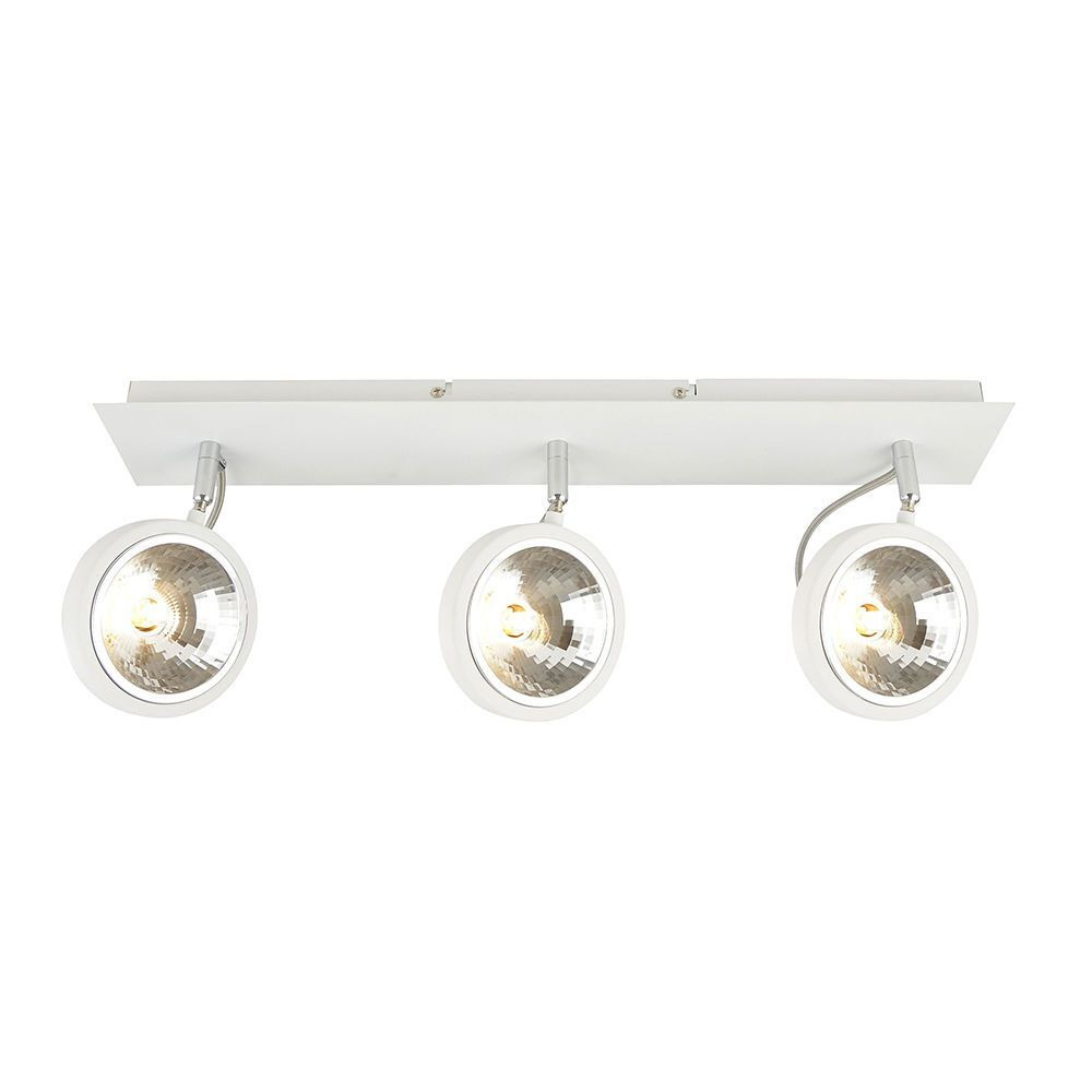 Rosco 3 Light Parabolic Rectangular Ceiling Spotlight Plate with LED Bulbs - White - image 1