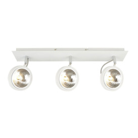 Rosco 3 Light Parabolic Rectangular Ceiling Spotlight Plate with LED Bulbs - White - thumbnail 1