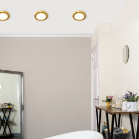 Darly 6 Watt LED Flush Ceiling or Wall Light - Satin Brass - thumbnail 2