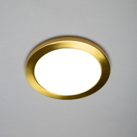 Darly 18 Watt LED Flush Ceiling or Wall Light - Satin Brass - thumbnail 2