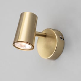 Pack of 2 Chobham Industrial Style Single Adjustable Spotlight Wall Light - Satin Brass - thumbnail 2