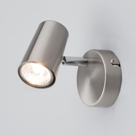 2 Pack of Chobham Industrial Style Single Adjustable Spotlight Wall Light - Satin Nickel - thumbnail 2