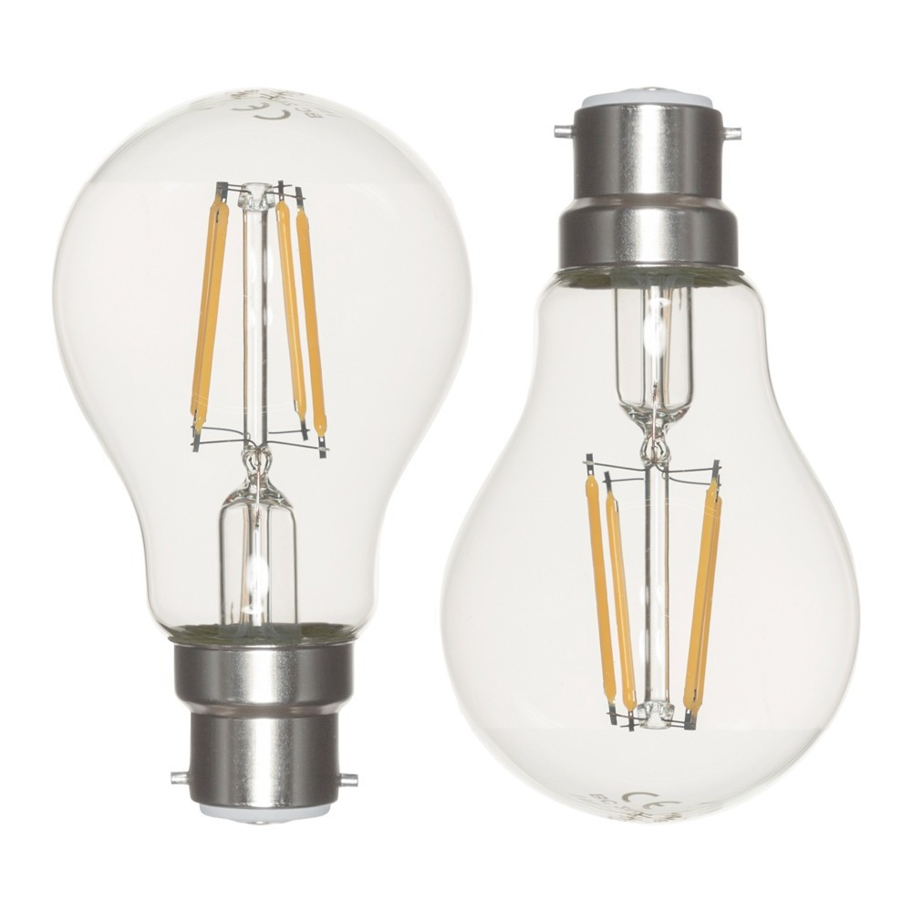 2 Pack of 6 Watt LED Vintage Style B22 Bayonet Cap Classic Light Bulbs - Warm White - image 1