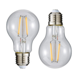 2 Pack of 6 Watt LED Vintage Style E27 Edison Screw Classic Light Bulbs - Natural White