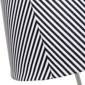 Stick Table Lamp with Diagonal Striped Shade - Black and White - thumbnail 2