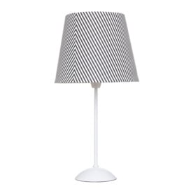 Stick Table Lamp with Diagonal Striped Shade - Black and White - thumbnail 1