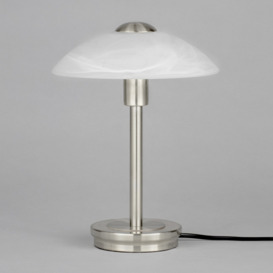 2 Pack of Alabaster Shade Touch Table Lamp - Satin Nickel - thumbnail 3