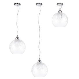 Ex Laura Ashley Ada Cut Glass Ceiling Pendant with LED Bulb - Chrome - thumbnail 3