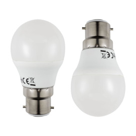 2 Pack of 5.2 Watt LED B22 Bayonet Cap Golf Ball Light Bulb - Cool White