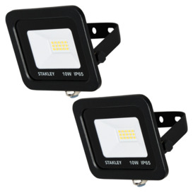 2 Pack of Stanley 10 Watt LED Slimline Outdoor Flood Light - Black - thumbnail 1