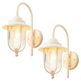 2 Pack of Ellen Outdoor Fishermans Style Wall Light - Ivory - thumbnail 1