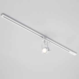 1 metre Track Light Kit with 1 Greenwich Heads and LED Bulbs - White - thumbnail 2