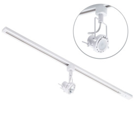 1 metre Track Light Kit with 1 Greenwich Heads and LED Bulbs - White - thumbnail 1