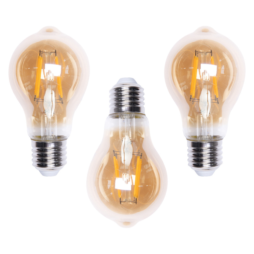 3 Pack of 4 Watt LED E27 Edison Screw Vintage Filament Light Bulb - Gold Tinted - image 1