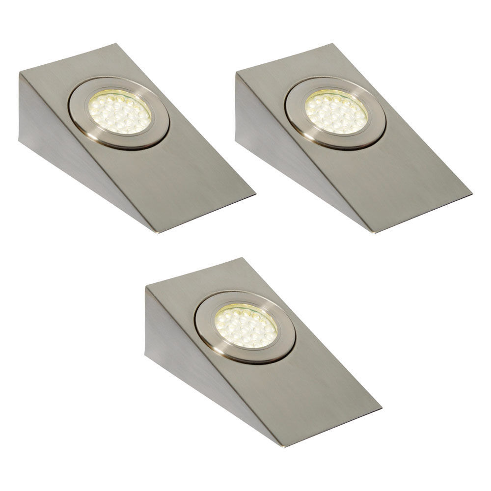 Pack of 3 Lago LED Wedge Cabinet Light in Satin Nickel - image 1