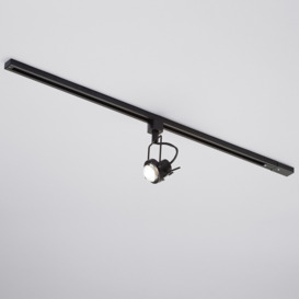 1 metre Track Light Kit with 1 Greenwich Heads and LED Bulbs - Black - thumbnail 3