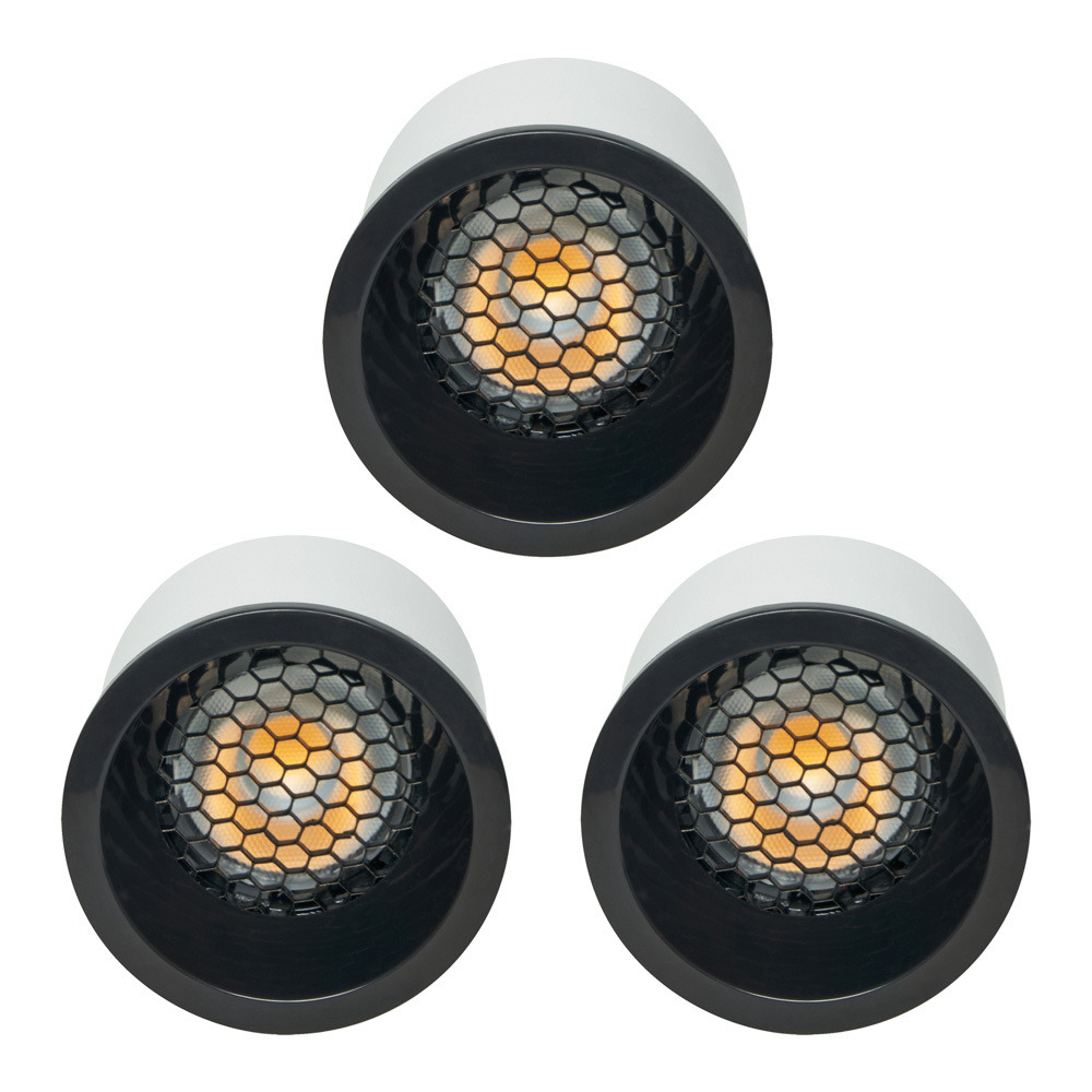 3 Pack of 5 Watt LED GU10 Anti Glare Warm White Dimmable Light Bulbs - Black - image 1