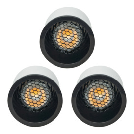 3 Pack of 5 Watt LED GU10 Anti Glare Warm White Dimmable Light Bulbs - Black - thumbnail 1