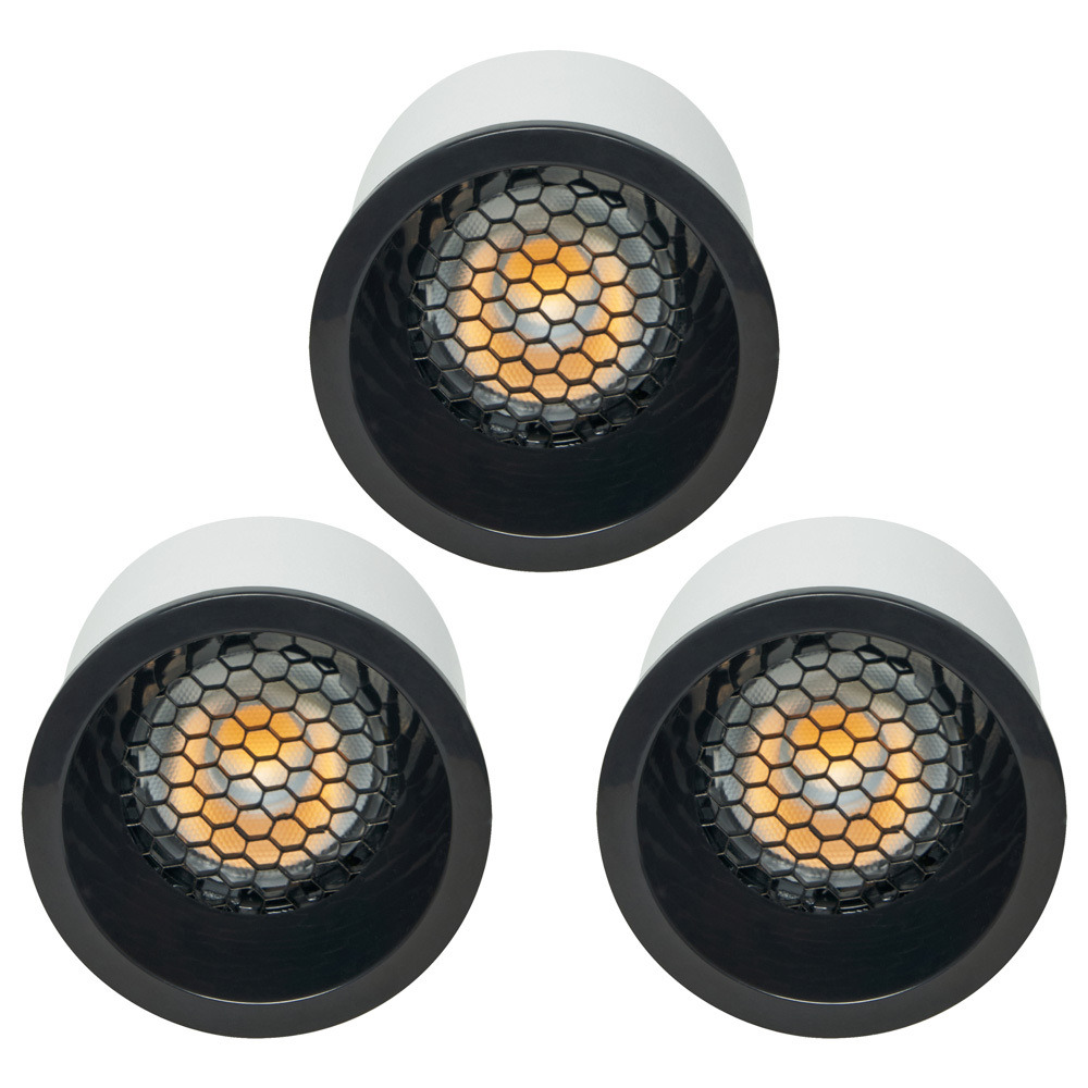 3 Pack of 5 Watt LED GU10 Anti Glare Cool White Dimmable Light Bulbs - Black - image 1
