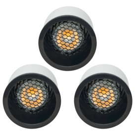 3 Pack of 5 Watt LED GU10 Anti Glare Cool White Dimmable Light Bulbs - Black