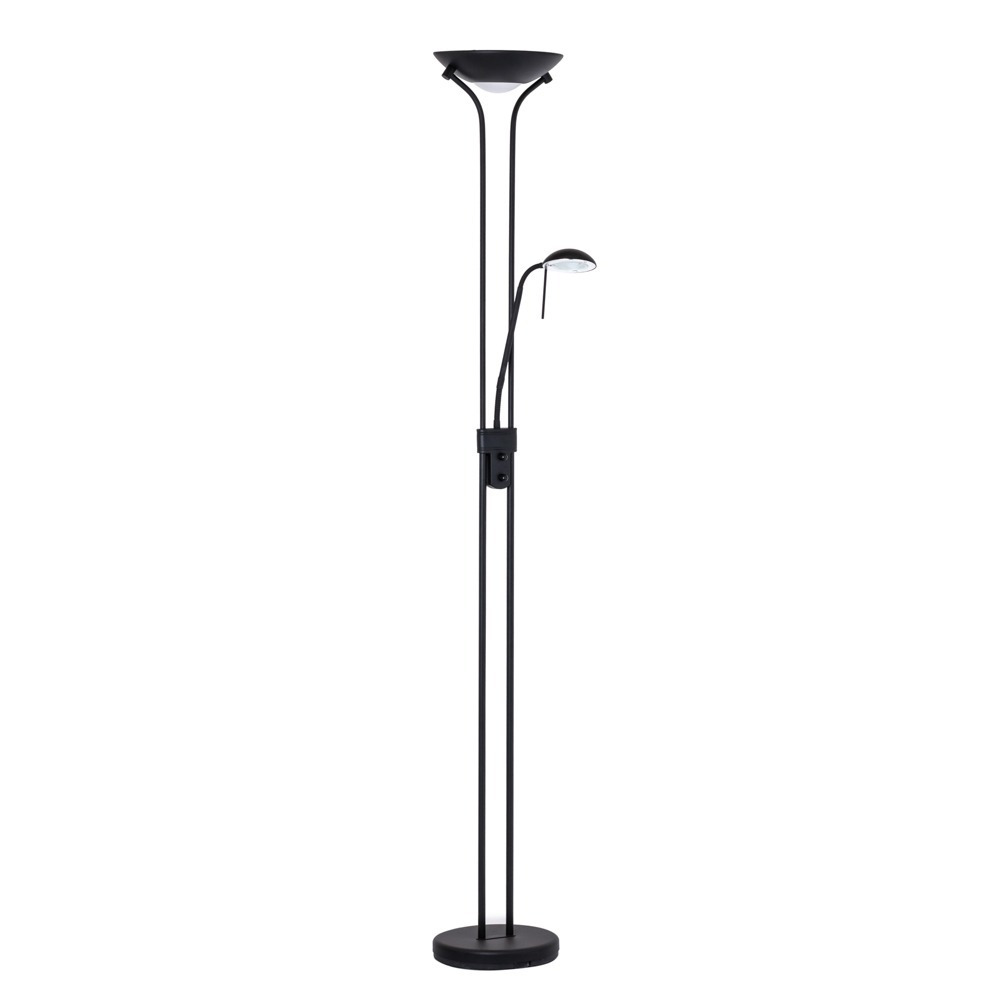 Mother and Child 2 Light Floor Lamp with Bulbs - Satin Black - image 1