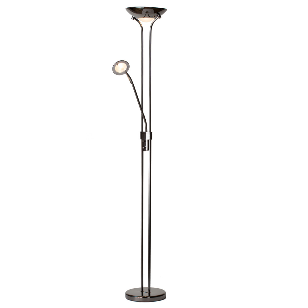 Mother and Child 2 Light Floor Lamp with Bulbs - Black Chrome - image 1