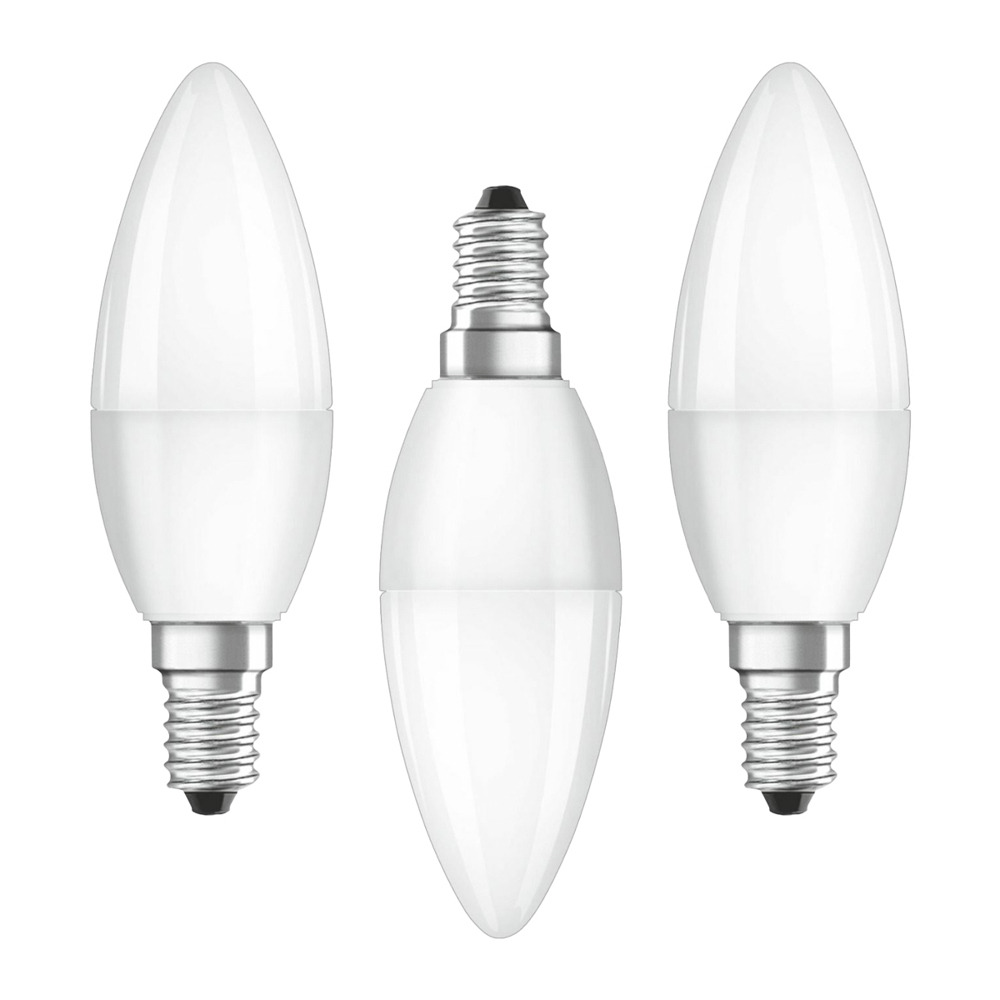3 Pack of 4.9 Watt LED E14 Small Edison Screw 3000K Candle Light Bulbs - Warm White - image 1