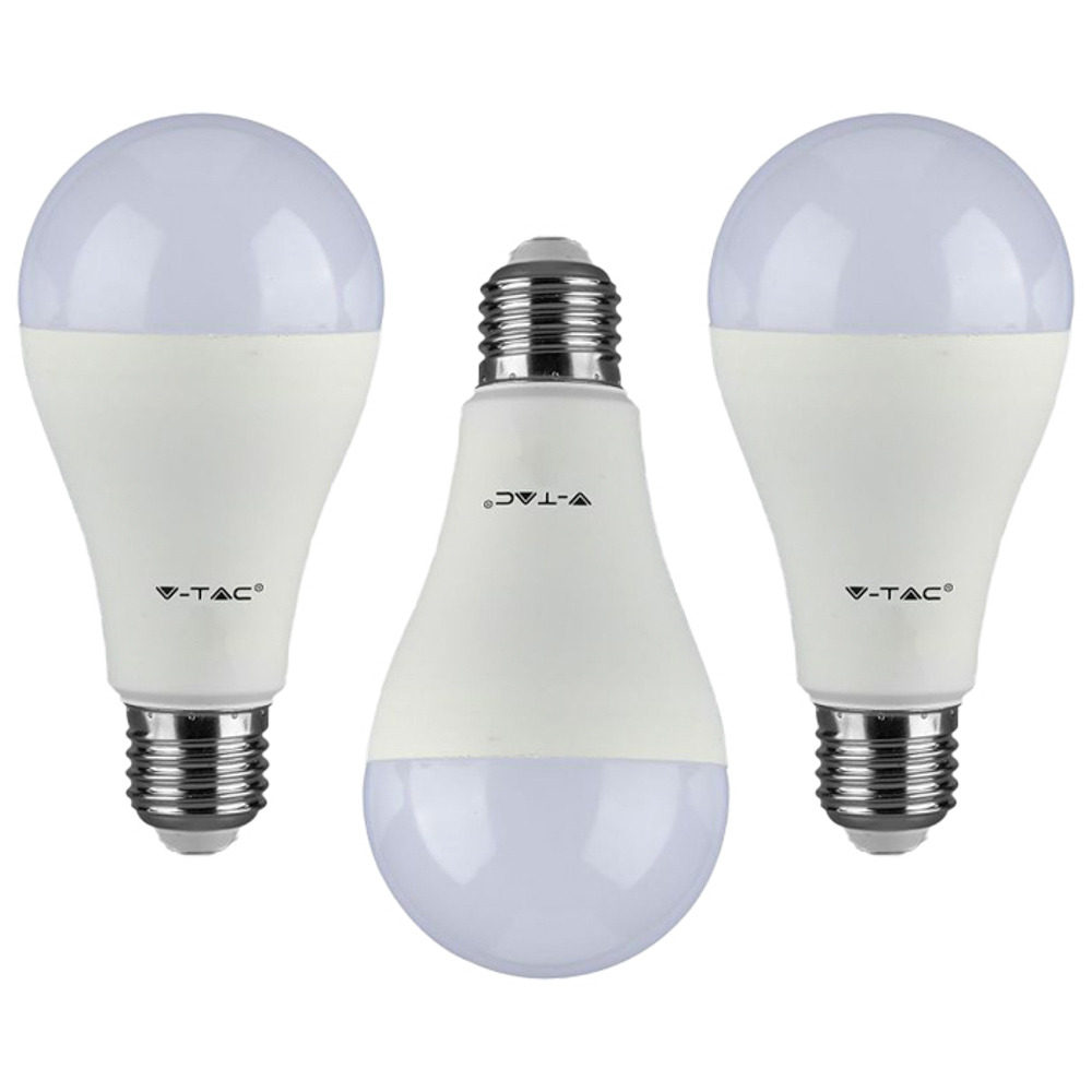 3 Pack of 17 Watt LED E27 Edison Screw 6400K Light Bulbs - Cool White - image 1