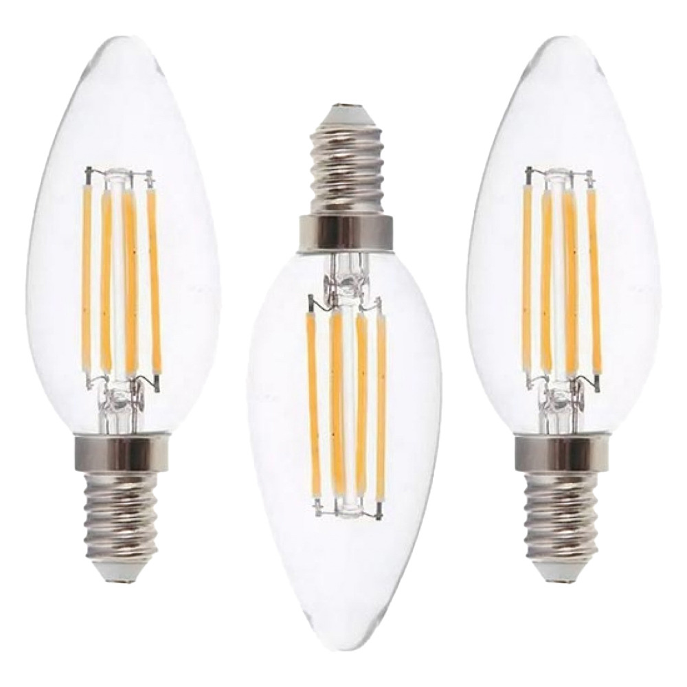 3 Pack of 6 Watt LED E14 Small Edison Screw 6000K Filament Light Bulbs - Cool White - image 1